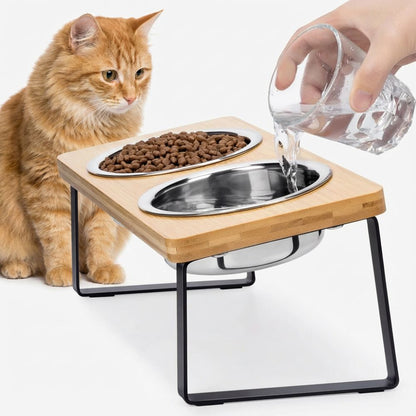 ErgoWood Katzennapf | Erhöht & 15° geneigt