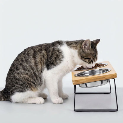 ErgoWood Katzennapf | Erhöht & 15° geneigt